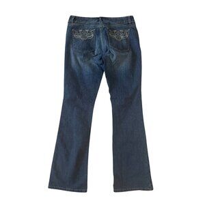 WHITE HOUSE BLACK MARKET WHBM Blanc Dark Wash Embellished Jeans Size 8